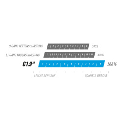 Pinion C-Linie Getriebe C1.9XR Drehgriff