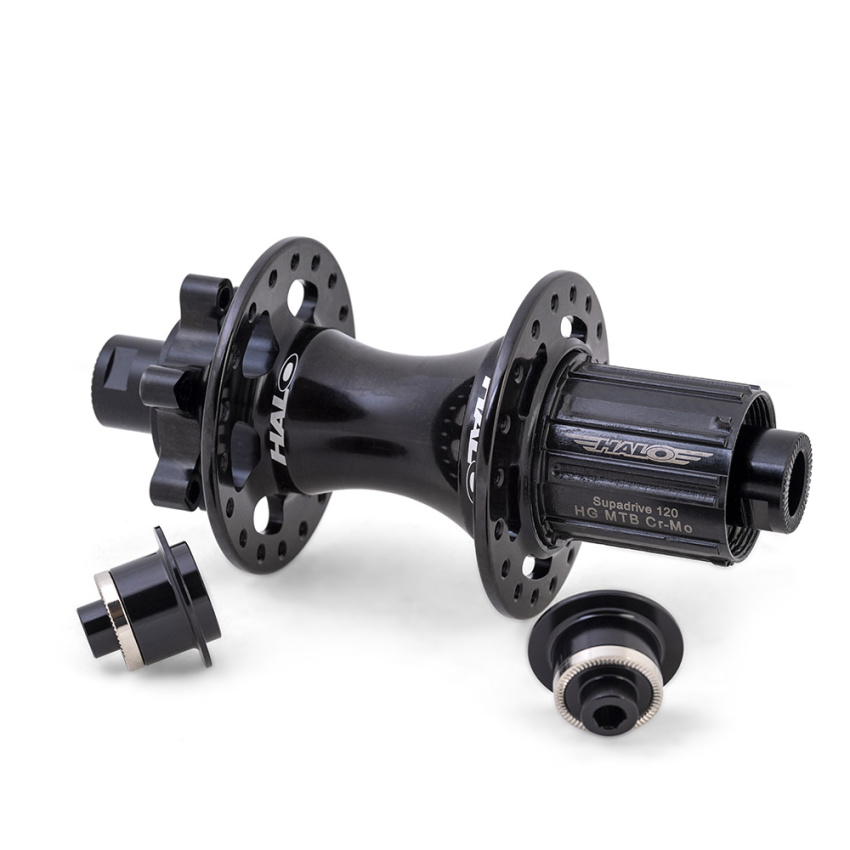 Hinterradnabe HALO MT SUPA DRIVE QR 9 mm & 12 x 142 mm 36 Loch Schwarz