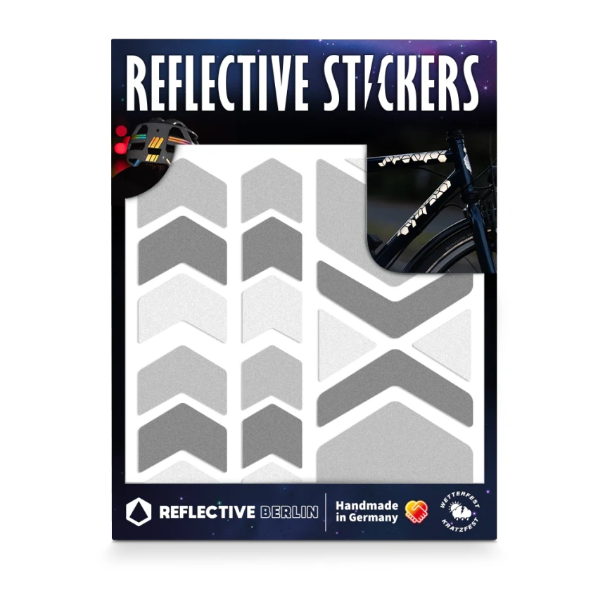 Reflectives Berlin Sticker Shapes Chevrons Grey