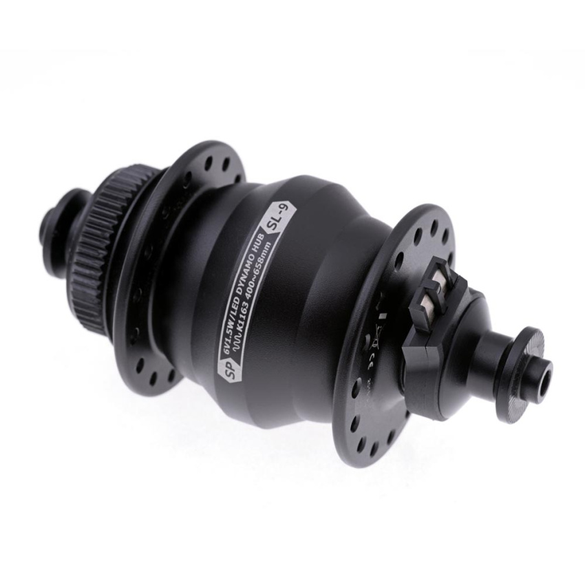 SP Dynamo-Nabe vorne SL-9 Ultraslim Dynamo Disc 9 mm QR 100 mm OLD 32H Schwarz