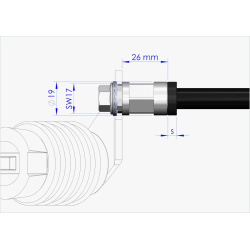Steckachse mit Polygonadapter / M12 x 1.50